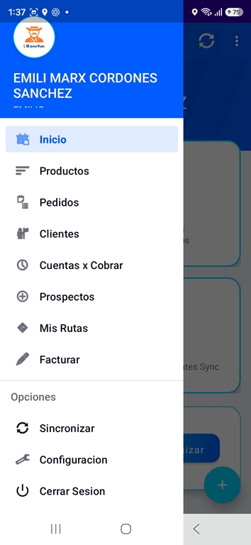 PS Ranchero: pantalla principal de la app de vendedores